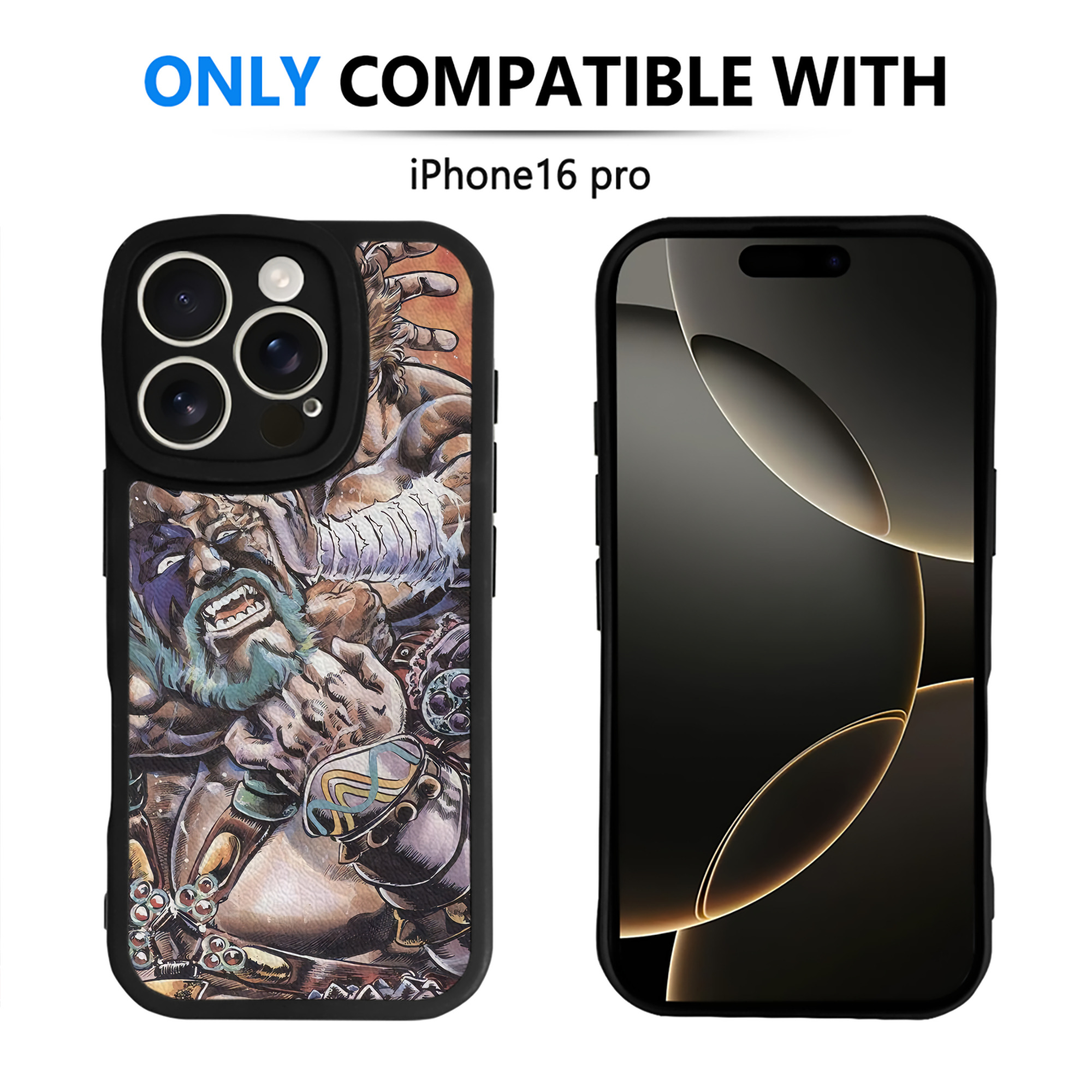 （画像用） 北斗の拳 Fist of the North Star 【iPhone 16シリーズ対応】シリコンスマホケース（レザー調） 材質：シリコン